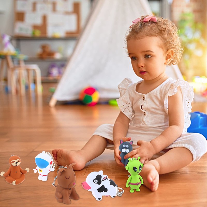 9 Pieces Nurse Flashlight Pediatric, Nurse Flashlight Keychain, Animal Flashlight