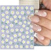 Nagelsticker Set Gänseblümchen, 6 Stück, Selbstklebende Blumen Aufkleber