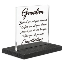Graduation Gifts for Grandson, Thank You Gift for Grandson, Unique Gifts for Grandson,Inspirational Desk Decor Gifts for Grandson,Congratulations Graduation Gifts for Grandson,HTT56