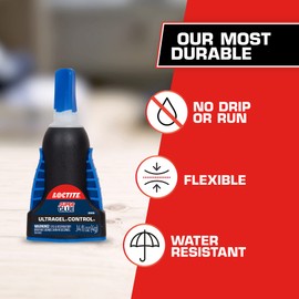 Loctite Loctite Super Glue Ultra Gel Control, 4 Gram Squeeze Bottles, 2 Pack - Clear Superglue for Plastic, Wood, Metal, Crafts, & Repair, Instant Glue Adhesive, Quick Dry