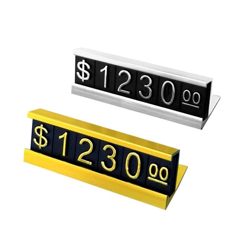 SunnyZoo Price Tag Adjustable Counter Stand Label Metal Sale Price