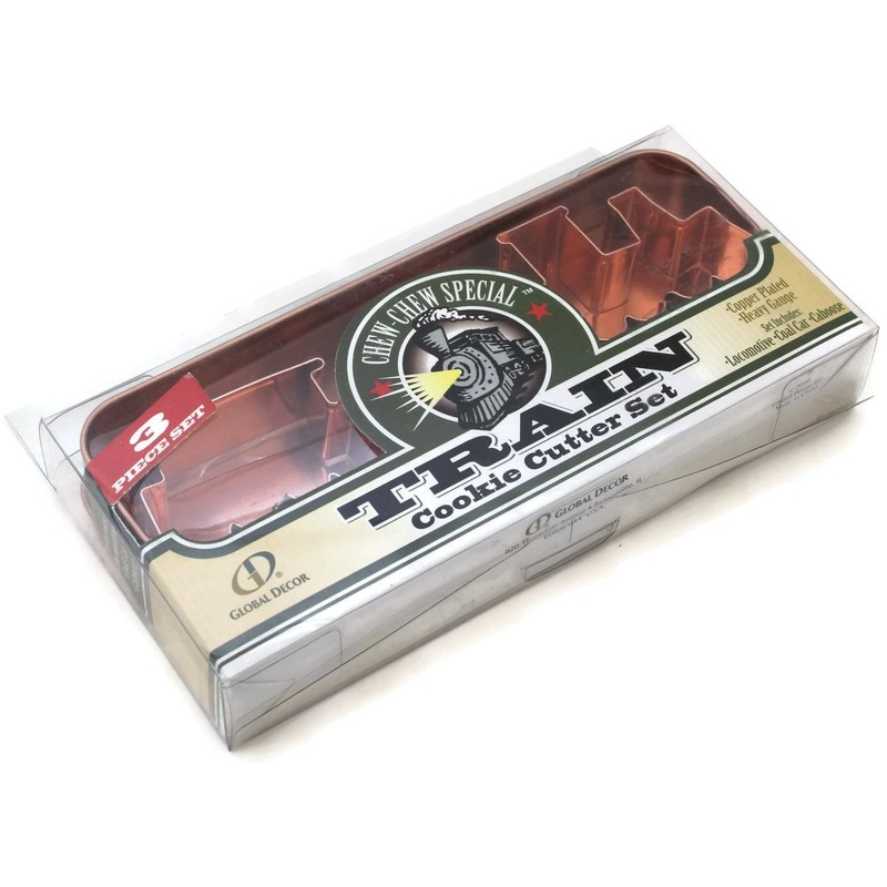 Global Decor Train Cookie Cutter 3 Piece Copper Plated Set
