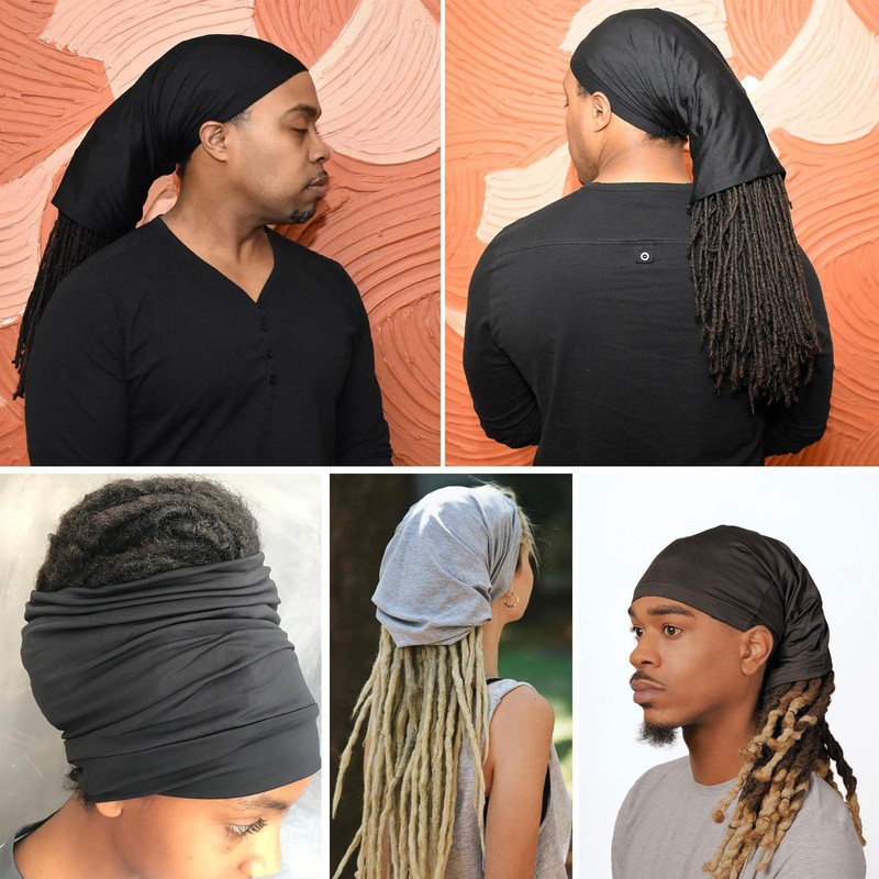 2 Pieces Dreadlock Cap Tube Locs Cap Shower Cap Long