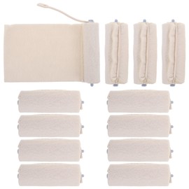 IWOWHERO Cotton Hairdressing Curlers 12 Pcs Perm Rollers Heat Resistant Hairdressing Rollers for Salons Professional Styling