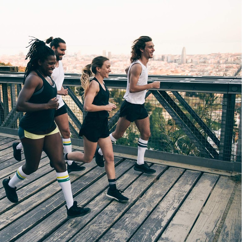 Men’s Compression Socks - CEP 80's Compression Mid-Cut Socks, White/Black