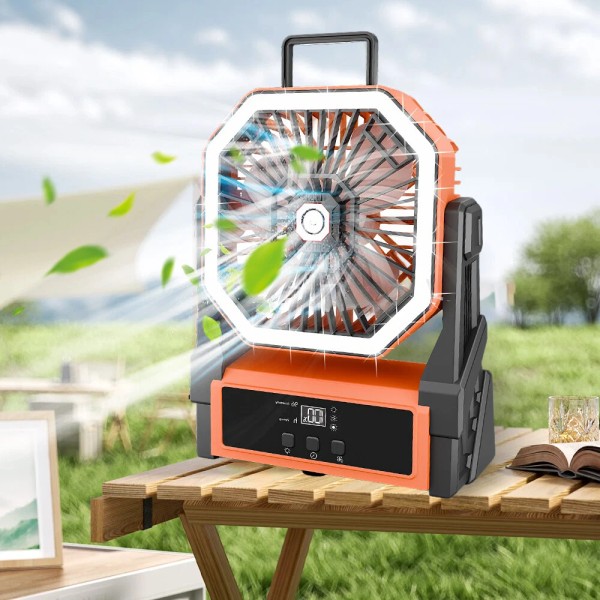 Unbranded Camping Fan with LED Lantern USB Rechargeable Battery Powered