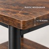 2 Tier Rolling Under Desk Printer Stand, 19.5 Inch Rustic