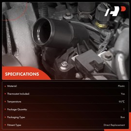 A-Premium Engine Coolant Thermostat Housing Assembly W/Thermostat & Sensor Compatible with Dodge, Jeep, Ram - Durango 16-22, Gladiator 20-22, Grand Cherokee 16-21, Wrangler 18-22, 1500 19-22 - V6 3.6L