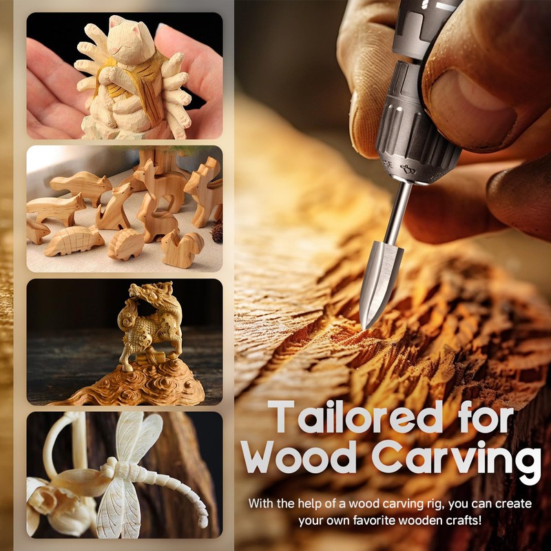 Wood Carving Drill Bits Set Compatible with Dremel Rotary Tool