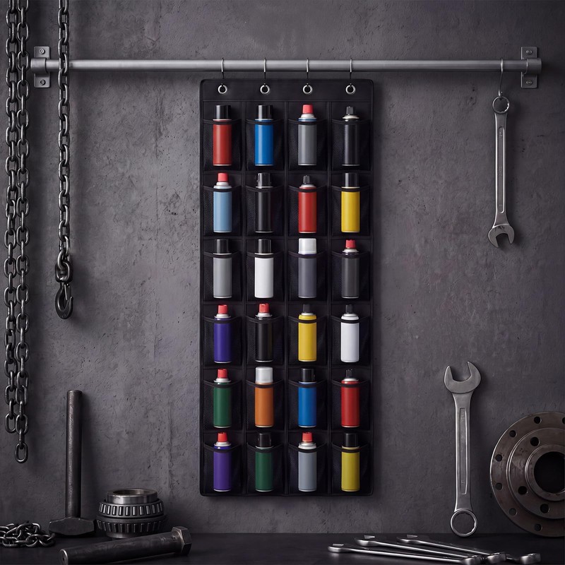 Wenqik 2 Pcs Spray Can Holder 24 Slot Hanging Aerosol