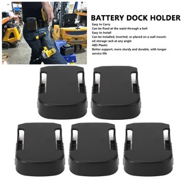 Yuecoom 5 Sets Wall Mount Battery Storage Dock Holder, Battery Mount Holder Fit for Worx 20V 5PIN WU172 WU279 WU388 WE270 WE389-Black, for 4Pin or 6Pin