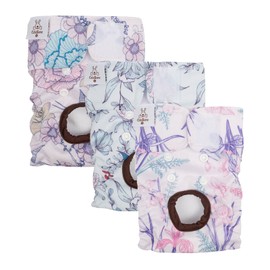 CuteBone Dog Diapers Female Washable Small Medium Large 3 Pack Reusable Doggie Diapers Puppy Period Pants for Doggy Heat Cycle Peeing D36L