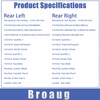 Broaug 2PCS Rear Left & Right ABS Wheel Speed Sensor