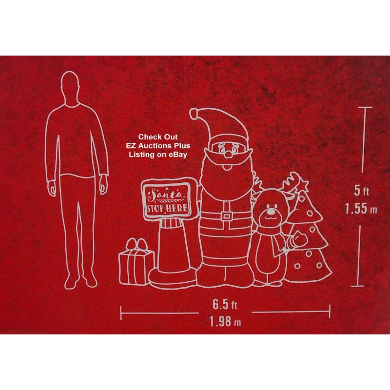 HOME ACCENTS 6.5 FT LED SANTA REINDEER CHRISTMAS TREE SCENE