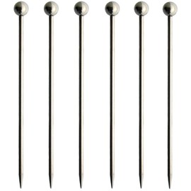 Nagao Pintxos Pick Hors D'oeuvres Pin with Balls, Set of 6, Stainless Steel, Made in Japan