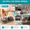 Dog Licking Bowl with Rolling Ball,Food and Water Bowl Set