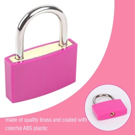 Gym Locker Lock with Key, 2 Pack 42mm Key Lock for Gym Locker, Heavy Duty Locks with Keys Waterproof Padlocks Keyed Alike Gym-Locker Locks for Indoor and Outdoors use, Pink