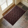 VivaNest Coffee Brown Geometry Outdoor Indoor Entrance Doormats, Absorbent Durable