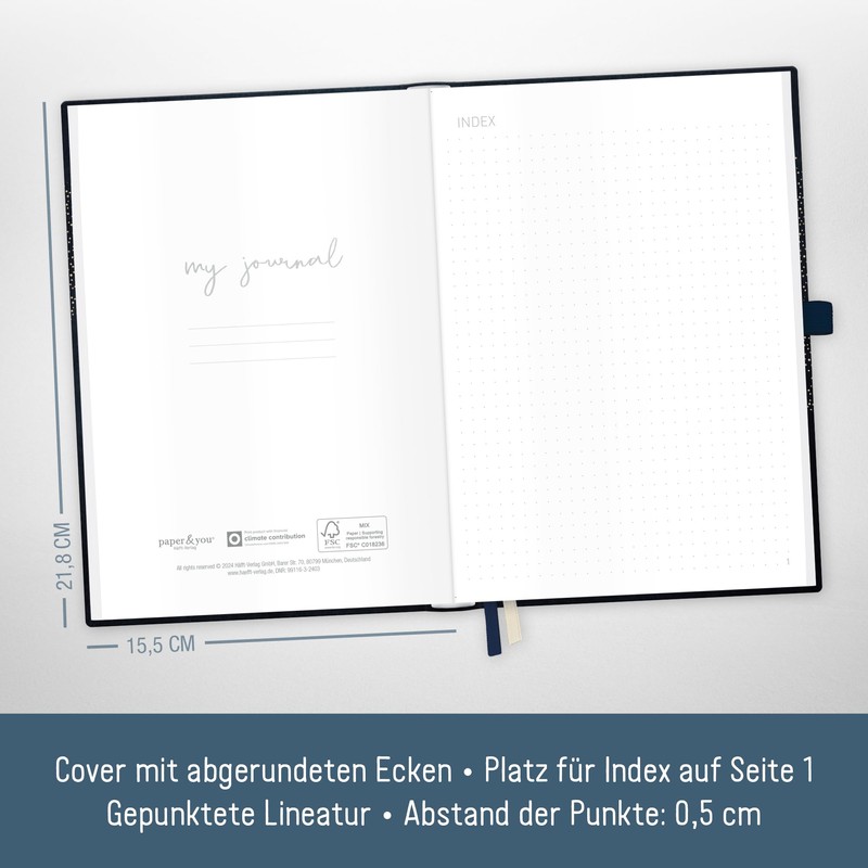 paper&you® Premium Bullet Journal Dotted A5 "Travel the World" Notebook