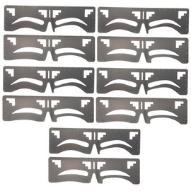 Ipetboom 10 Pcs Eyebrow Ruler Ink Stamp Eyebrow Shaping Ruler Eyebrow Shaper Microblading Stencil T Ruler Makeup Stencil Brow Guide Ruler Eyebrow Trimming Eyebrow Pencil Stainless Steel