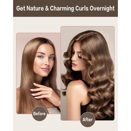 3 piezas Rizador de pelo sin calor, diadema de rizos de seda sin calor para un sueño más cómodo durante la noche, Conjunto flexible autosostenido para niñas, mujeres, damas, niños (marrón, Mediano)