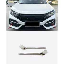 ANUNFRRE Car Accessories fit for Honda Civic Hatchback 2016-2021 ABS Chrome Front Fog Lamp Light Strip Trim Decor