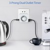 C-GLNKY 24-Hour Mechanical Timer for Electrical Outlets, Dual 3-Prong Outlets,