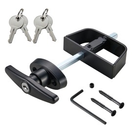 CZC AUTO Shed Door Latch T-Handle Lock Kit, 5 1/2" Stem, Suitable for Gate, Barn, Garage, Chicken Coop Door Lock, 4 Keys
