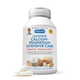 ANDREW LESSMAN Ultimate Calcium-Magnesium Intensive Care with Vitamin D3 & K2 MK7-120 mcg - 720 Capsules – Bone and Skeleton Health Essentials. Gentle, Easy to Swallow, Super Soluble. No Additives