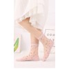 [Feiyda] 靴下 レディース シースルーソックス チュール 花柄靴下 レース 刺繍 透明 薄手