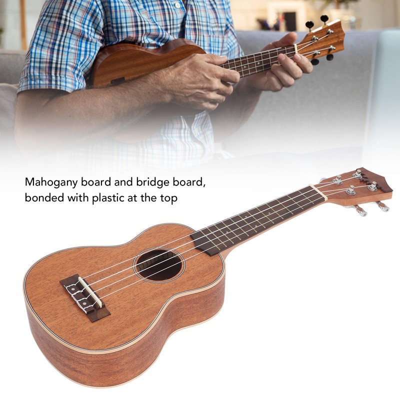 21in Ukulele Wooden Portable 4 String Mini Acoustic Guitar for