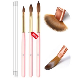 MUSILAN 3 x Acrylic Brushes for Nails - Professional Acrylic Nail Brushes for Precision Manicure Design, Acrylic Brush for Acrylic Application Nail Extension & Carving Nail Salon, Acrylic Brush Size