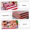 WOONEKY Striped Tablecloth Waterproof Fitted for Christmas Party Cover Black