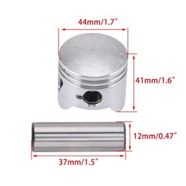 WOOSTAR 44mm Piston Ring Kit Replacement for 2 Stroke 43cc 47cc 49cc Gas Scooter Mini Pocket Bike Moped