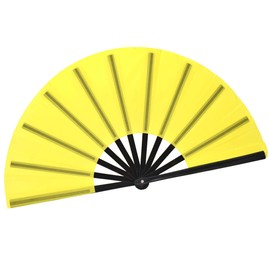 HONSHEN Folding Fan Performance Fan Nylon-Cloth Fan 13 inch (Yellow)