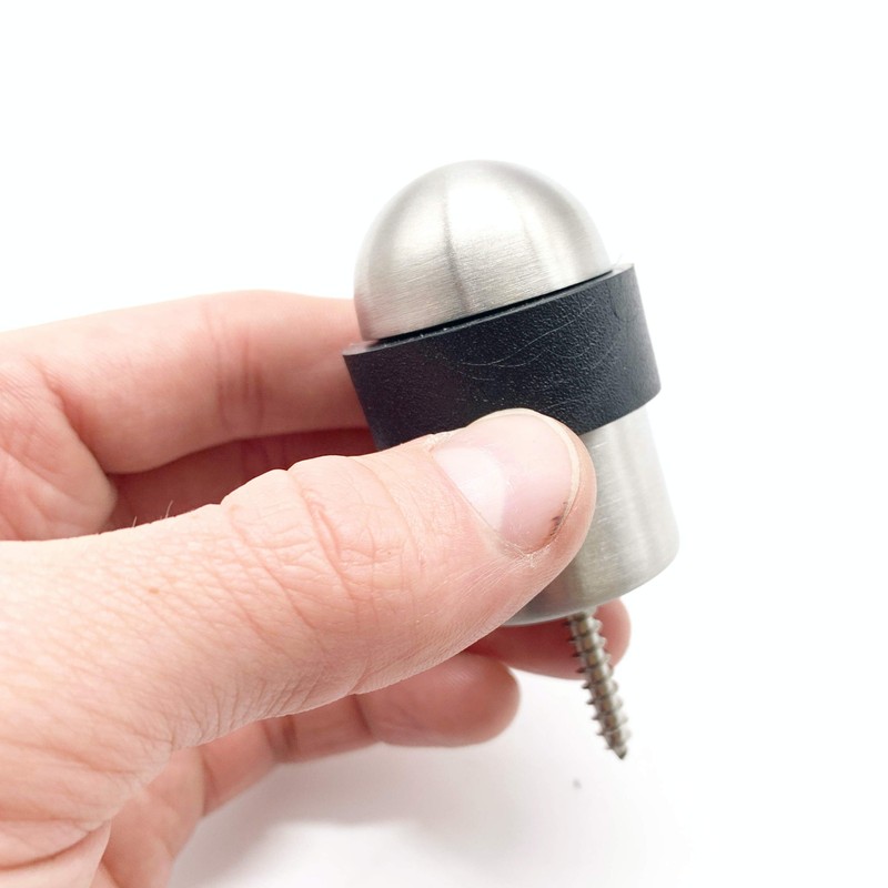 Door Stop Floor Mounted Concealed Fixing Dome Top Satin Stainless