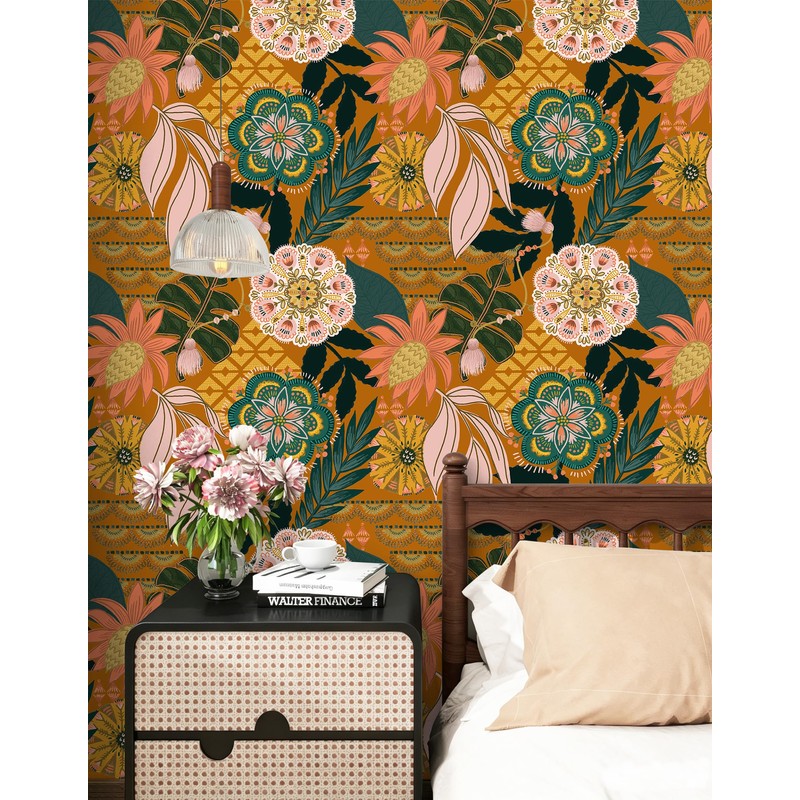 Wallpaper Peel and Stick Renter Friendly Textured Wallpaper Boho