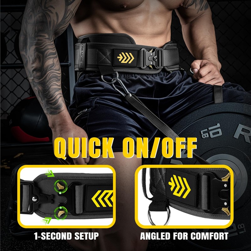 MANUEKLEAR 2-in-1 Dip Belt, Double-Layer Weight Lifting Belt