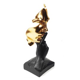 EPTUEGA Thinker Statue-Silence is Gold-Abstract Art Figurine Decor - No Hear No See No Speak Modern Home Resin Sculptures Decorative Objects Decor for Home Office Bookshelf Desktop