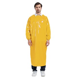 Nanxson Unisex Long Sleeve TPU Work apron Waterproof Chef Apron Overall Bib Apron Eco-friendly Smooth for Pet Grooming Dishwashing Kitchen Cooking