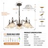Sicddde Dining Chandelier Over Table 5 Light Brown Vintage Glass