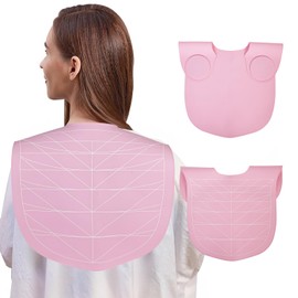 Professional Hair Cutting Cape with Geometric Grid Pattern, Longer Silicone Waterproof Cutting Mat,Neck Guide (Pink)