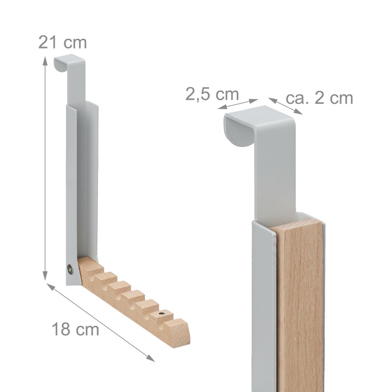 Relaxdays Folding Door Coat Rack, Set of 2, for Hanging,