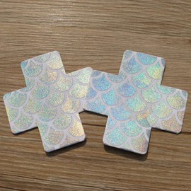 Ypser 6 Pairs Mermaid Nipple Covers Disposable Pasty Self Adhesive Satin Bra Pad Pasties for Women