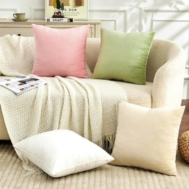 GriNeed Throw Pillow Covers Sage Green Set of 2 12x20 Inch Pillow Covers, Soft Velvet Lumbar Decorative Pillowcases for Couch Sofa Bed, Home Boho Decor, Modern Farmhouse Cushion Covers