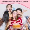 APLZGMG Birthday Glasses Happy Birthday Heart Shaped Sunglasses Pink Birthday