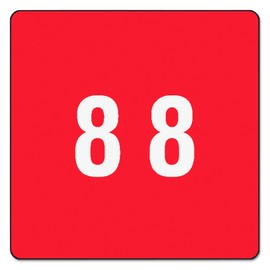 Smead DCC Color-Coded Numeric Label, 8, Label Roll, Red, 250 labels per Roll (67428)