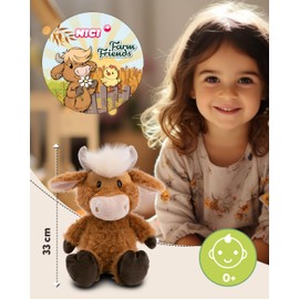 NICI cuddly toy highland cattle McMooray 33cm brown - Cuddly cute plush to snuggle and play with, for children & adults, great gift idea - 61118