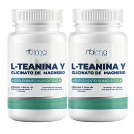 NAIMA L-Teanina + Glicinato de Magnesio, 200 Cápsulas | 200mg L-Teanina y Magnesio de Alta Absorción | Fórmula Potente Sin Rellenos | Concentración, Relajación y Bienestar