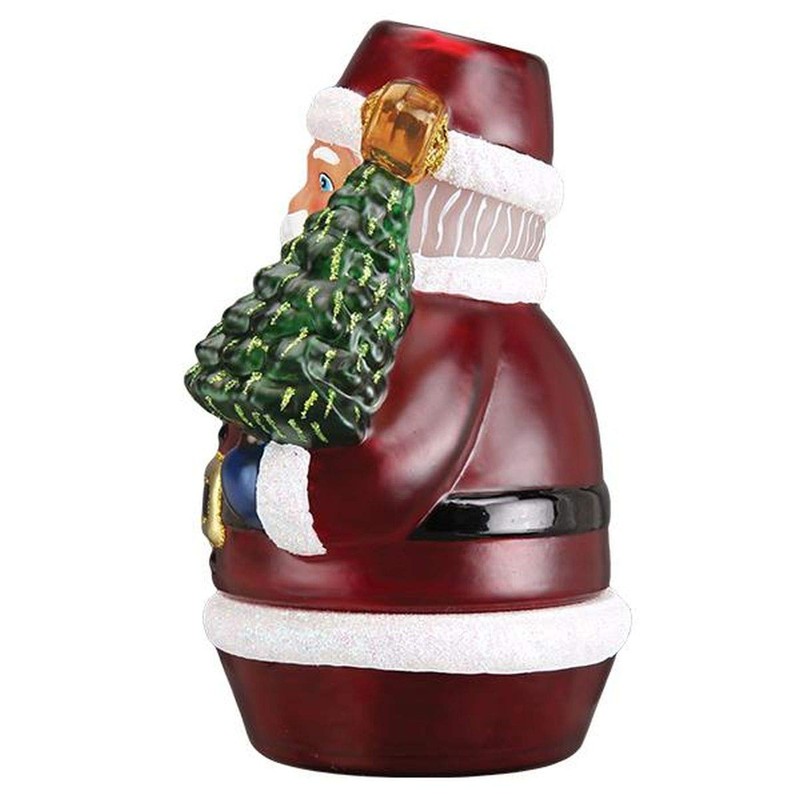 Old World Christmas Santa w/Tree Candle Light